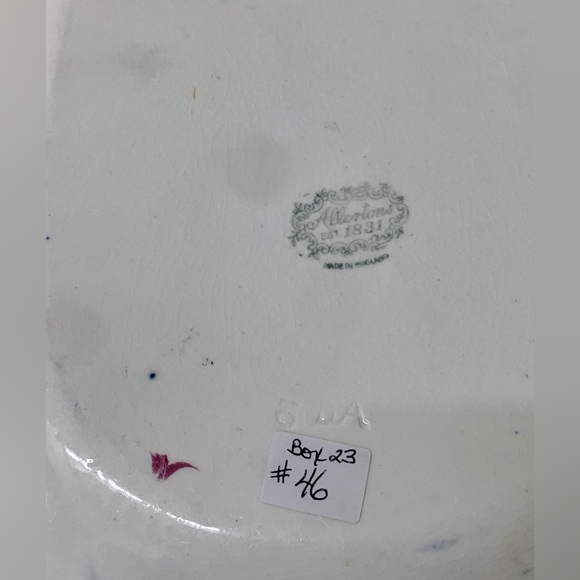 Antique Gaudy Welsh Oyster Pattern Marked Allertons EST 1831 Scalloped Platter - Picture 9 of 16